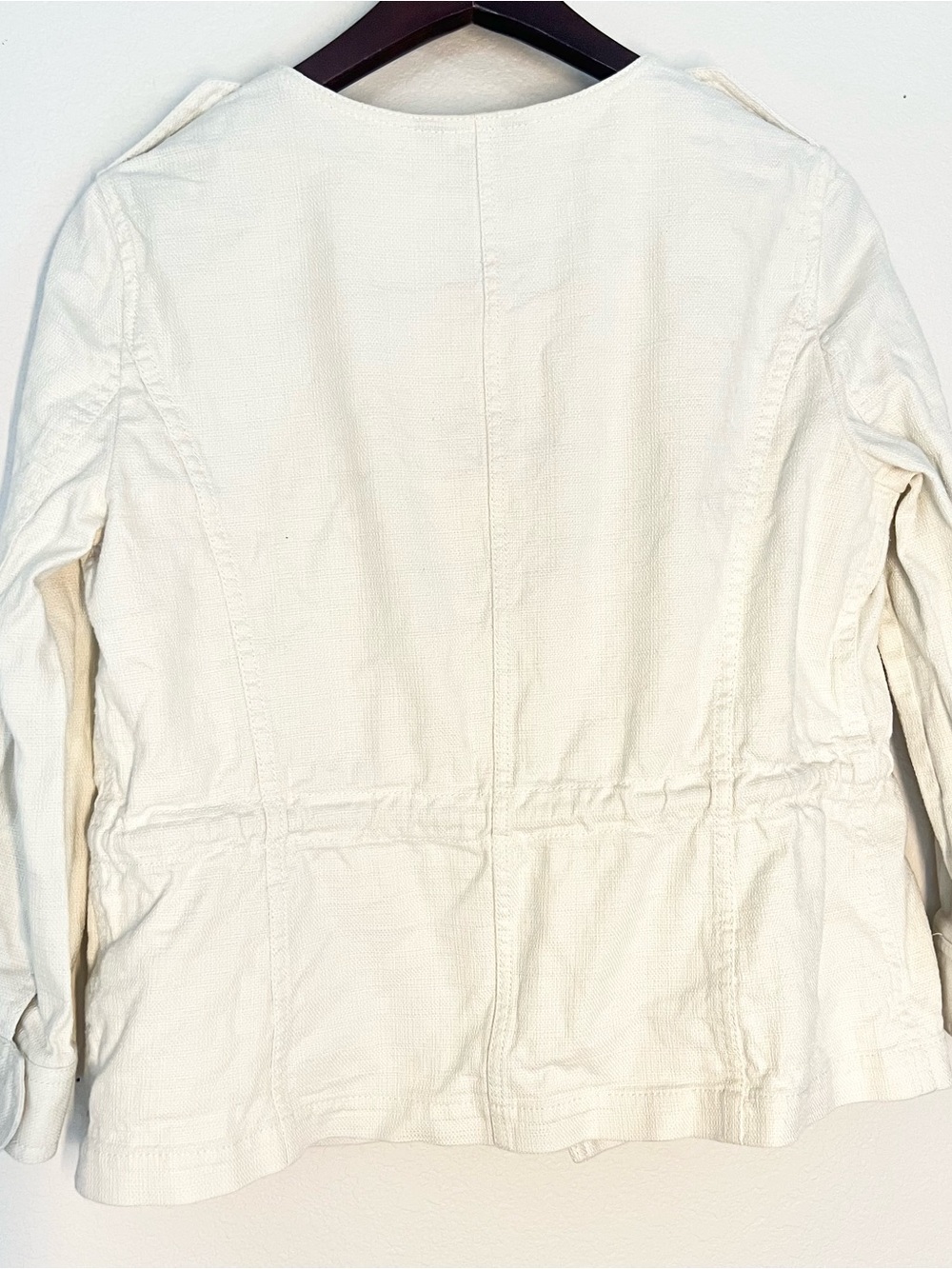 Ann Taylor Women's Cream Drawstring Utility Jacket M - Picture 6 of 6